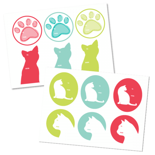 DIY Cat-themed gift tags for holiday presents and gift giving 