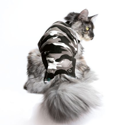 Suitical Recovery Suit for Cats - Black Camo