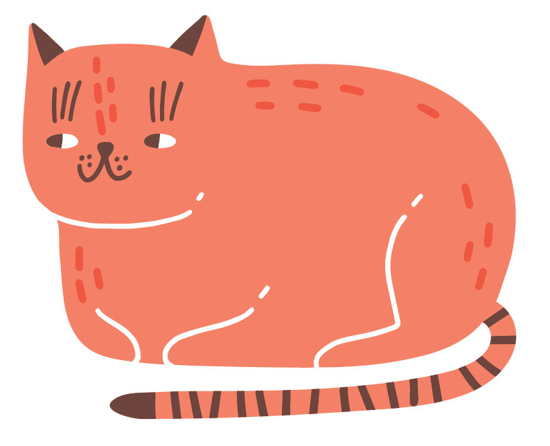 Illustration of orange cat.