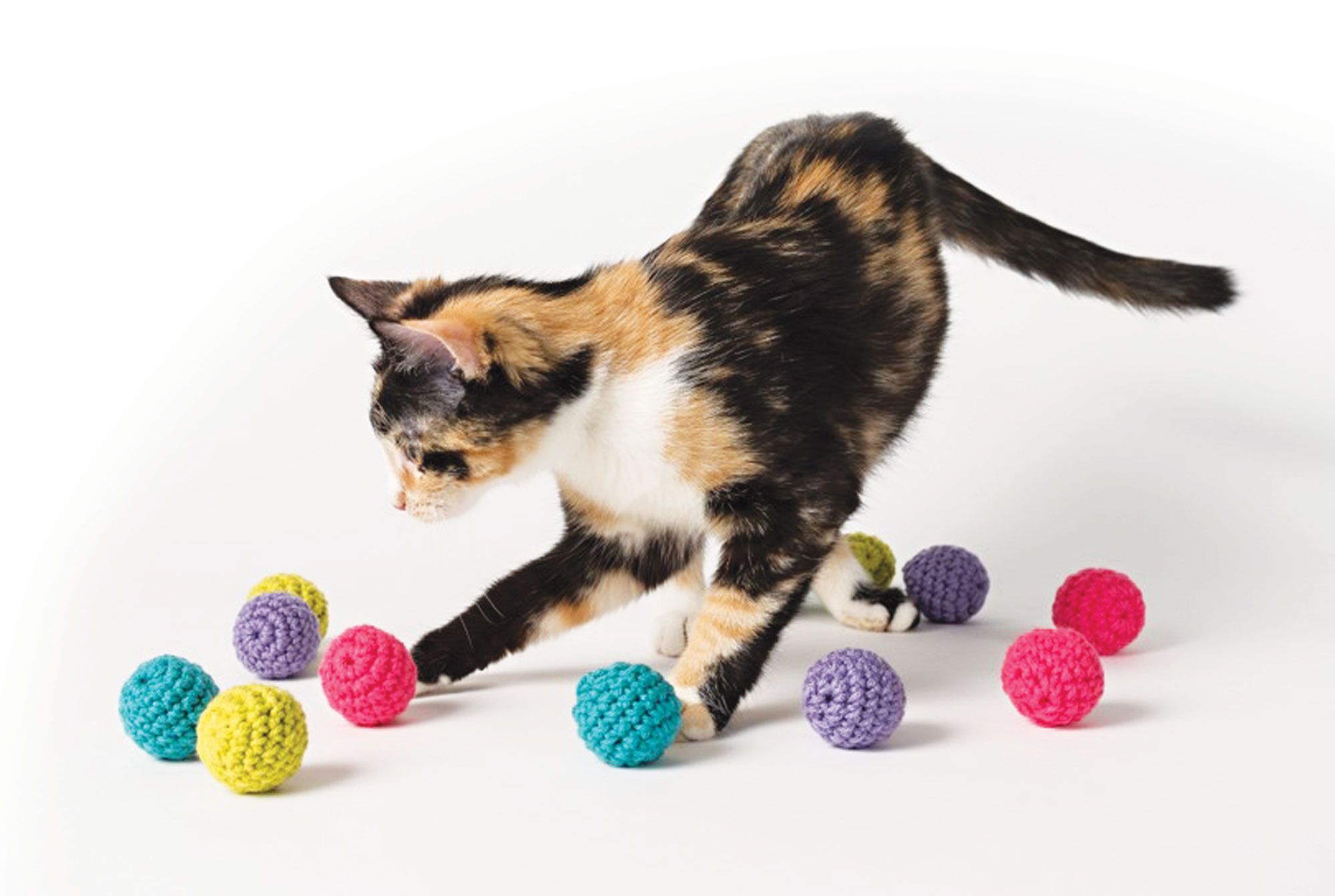 Crochet Kitty ball toys.