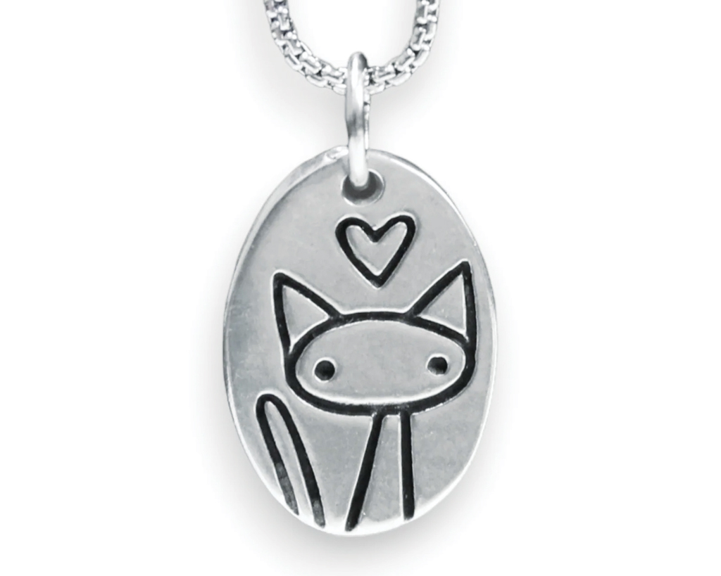 Pewter Cat Necklace Mark Poulin